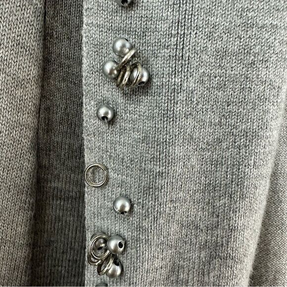 Ruby Rd. gray cardigan with silver need trim size S - Picture 5 of 11